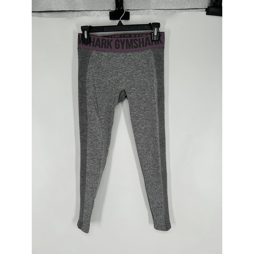 Gymshark Flex Leggings Womens Medium Gym Running Seamless Low Rise Grey Athletic
